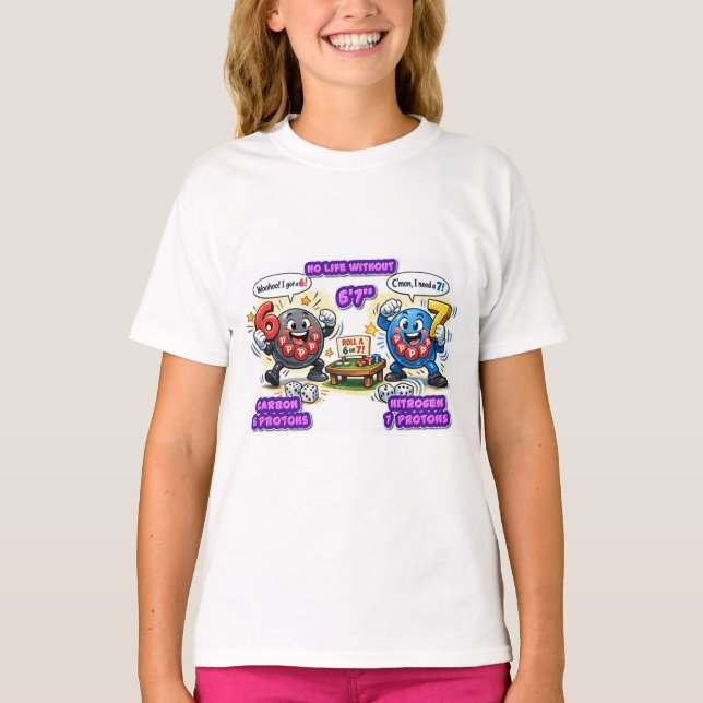 Camiseta 6’7” Elementos Químicos Vitales para la Superviven (Anverso)