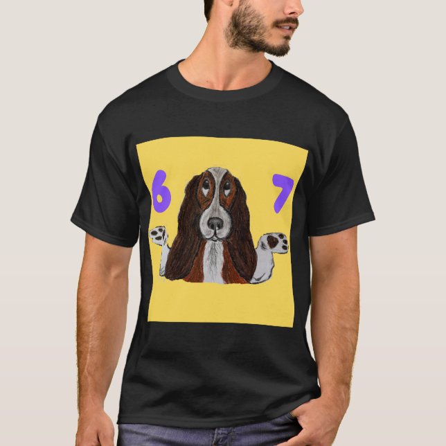 Camiseta 6 7 Funny Crazy Doggie T-shirt (Anverso)