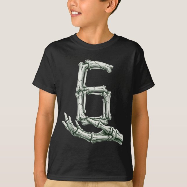 Camiseta 6 7 Halloween Skeleton Funny 67 Meme Gen Alpha Six (Anverso)