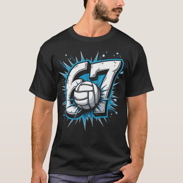 Camiseta 6 7 Meme de voleibol Poder Humor deportivo (Anverso)