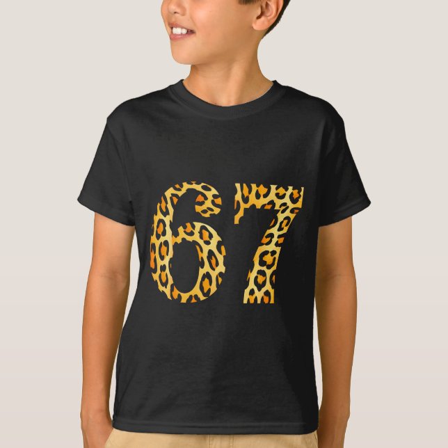 Camiseta 6-7 Meme Leopard Cheetah Cool Six-seven  (Anverso)