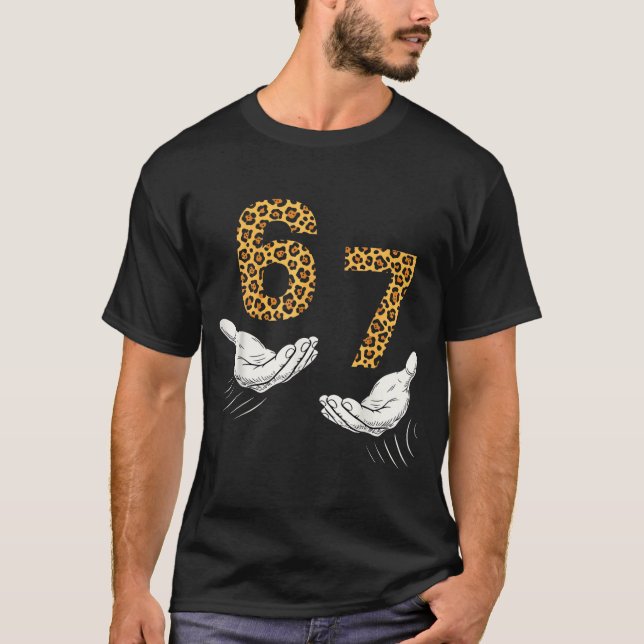 Camiseta 6-7 Meme Leopard Cheetah Cool Six-seven Funny  (Anverso)