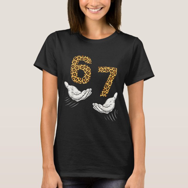 Camiseta 6-7 Meme Leopard Cheetah Cool Six-seven Funny  (Anverso)