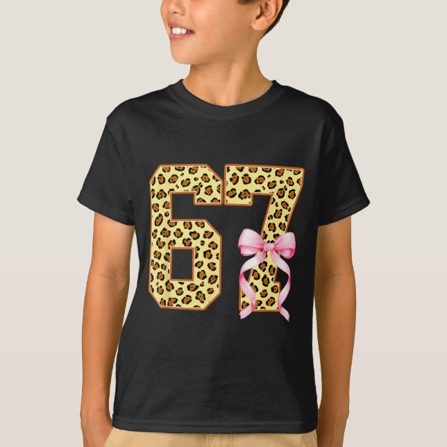 Camiseta 6-7 Meme Leopard Cheetah Cool Six-seven Funny 67 G (Anverso)
