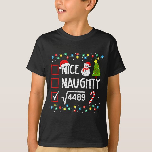Camiseta 6-7 Meme Nice Naughty 67 Christmas Brain Rot Funny (Anverso)