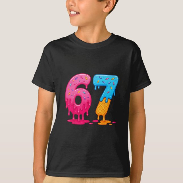 Camiseta 6 7 Meme Seis Siete Deriva De Crema De Hielo (Anverso)