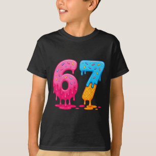 Camiseta 6 7 Meme Seis Siete Helado Goteo