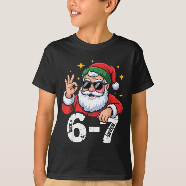 Camiseta 6 7 Meme Six Seven Christmas Gen Z Alpha Teen Boys (Anverso)