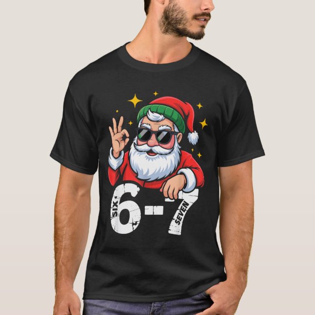 Camiseta 6 7 Meme Six Seven Christmas Gen Z Alpha Teen Boys (Anverso)