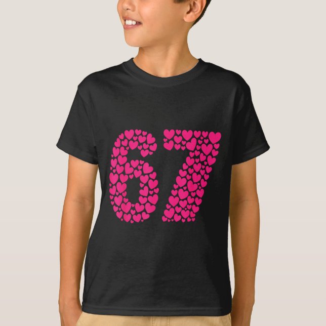 Camiseta 6 7 Meme Six Seven Heart Cute Nk Love Valentine Da (Anverso)