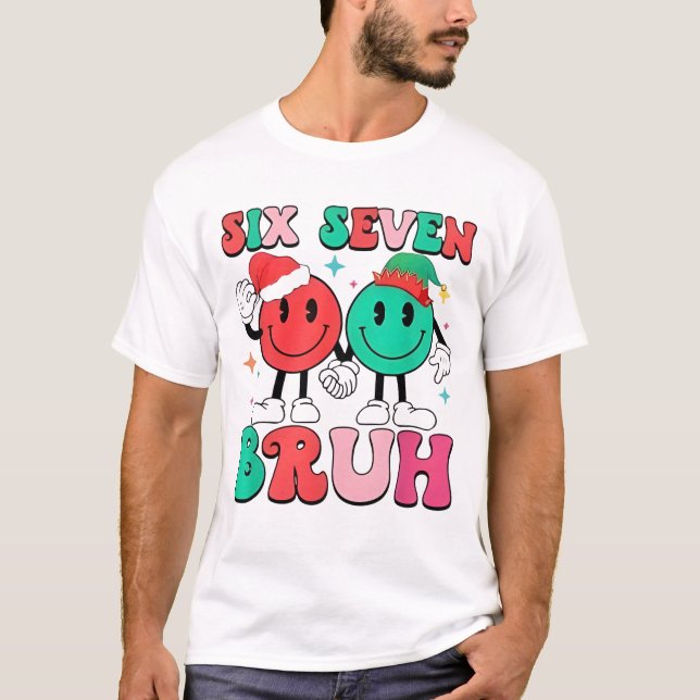 Camiseta 6 7 Meme Six Seven Xmas Funny 67 Christmas Boys Gi (Anverso)