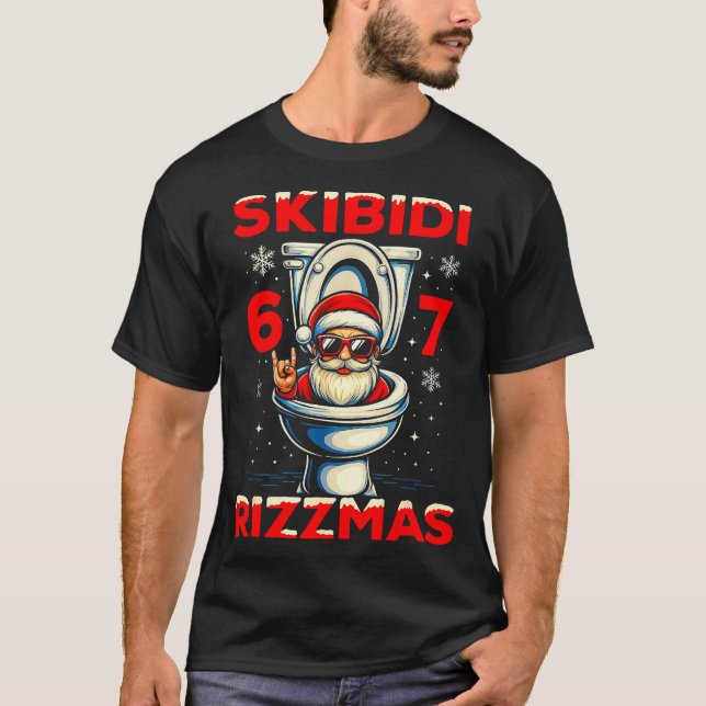 Camiseta 6-7 Meme Slang Christmas Nice Naughty 67 Funny  (Anverso)