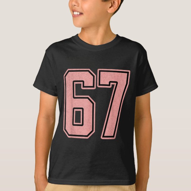 Camiseta 6 7 Number 67 Baseball Funny Meme Tee For Women  (Anverso)