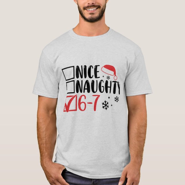 Camiseta “6 7” Santa Christmas Checklist: (Anverso)