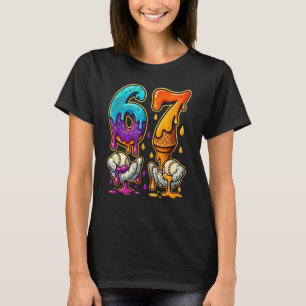 Camiseta 6 7 Seis Siete Béisbol Goteo Gen Z Alpha Meme Leng