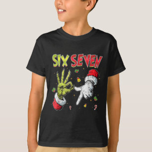 Camiseta 6 7 Seis Siete Mano Gen Z Alpha Meme Slang Navidad