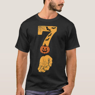 Camiseta 6 7 Seis Siete Meme Con Mano Telaraña Halloween
