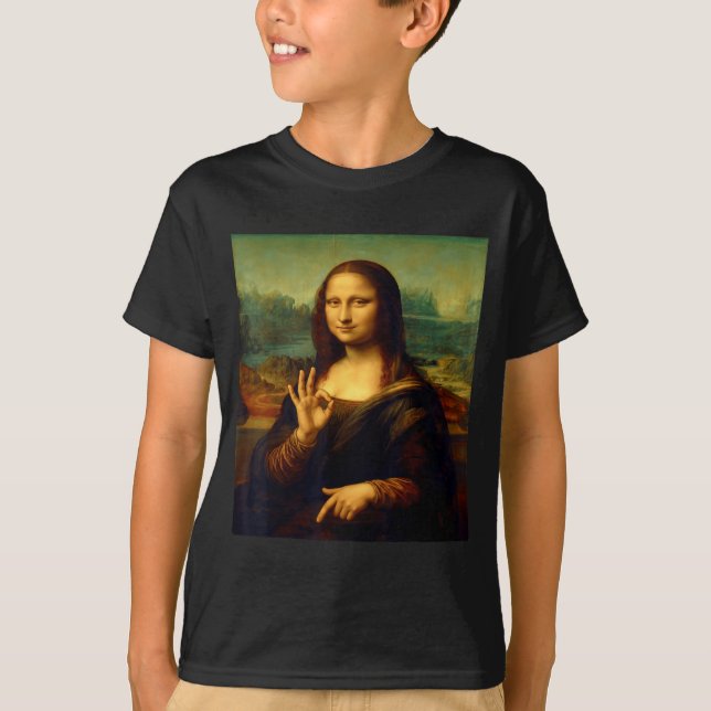 Camiseta 6 7 Six Seven Meme 67 Funny Mona Lisa Funny Clic A (Anverso)