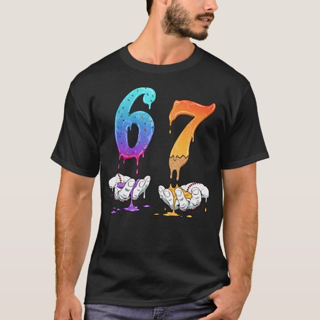 Camiseta 6 7 Six Seven Meme Hands Ice Cream Baseball Drip B (Anverso)