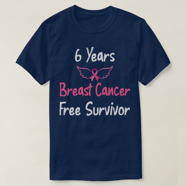 Camiseta 6 años Cáncer de Mama sin Cáncer de Mama Rosado (Diseño del anverso)