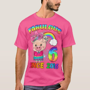 Camiseta 6 Años Chica Cerdo Cute Fabulous Si