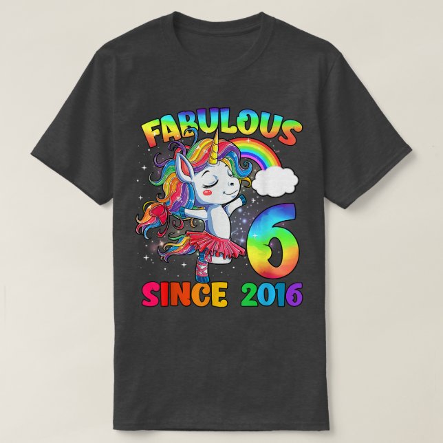 Camiseta 6 años Chica unicornio Fabulous Sin (Diseño del anverso)
