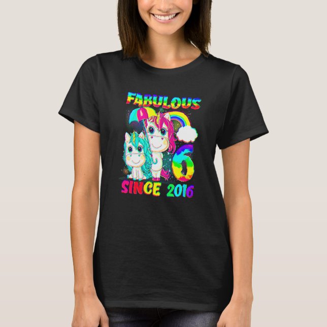 Camiseta 6 años Chica unicornio Fabulous Sin (Anverso)