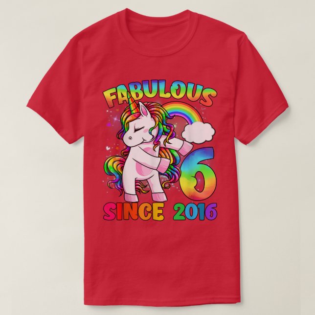 Camiseta 6 años Chica unicornio Fabulous Sin (Diseño del anverso)
