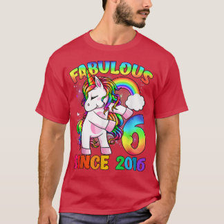 Camiseta 6 años Chica unicornio Fabulous Sin