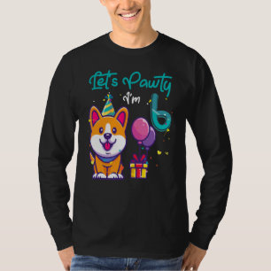 Camiseta 6 años Corgi Dog 6to cumpleaños Vamos Fiesta Ou