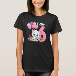 Camiseta 6 años de edad 6 cumpleaños Chica Kitty me ama a m