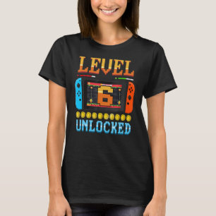 Camiseta 6 años de edad 6 Desbloqueados 6º cumpleaños Video