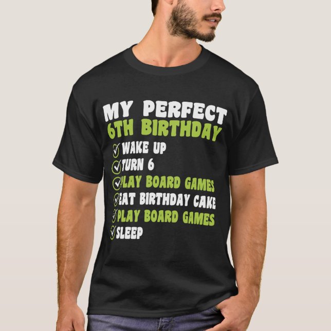 Camiseta 6 años de edad Mis perfectos 6to juegos de mesa de (Anverso)