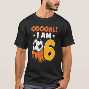 Camiseta 6 años de fiesta de cumpleaños temática del fútbol