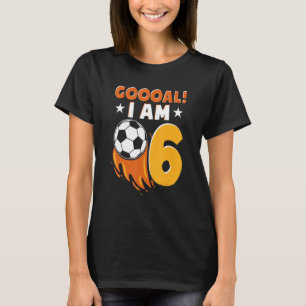 Camiseta 6 años de fiesta de cumpleaños temática del fútbol