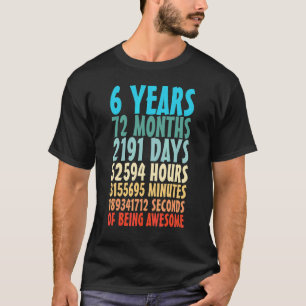 Camiseta 6 Años De Sorprendente 96 Meses Sexto Cumpleaños C