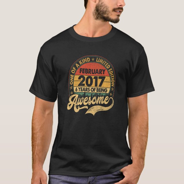 Camiseta 6 años Febrero 2017 6º Cumpleaños 3 (Anverso)