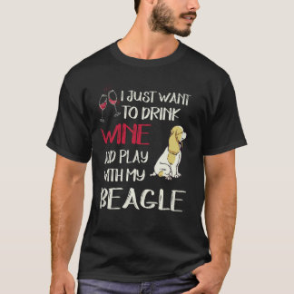 Camiseta 6 Beber Vino Y Jugar Con Mi Beagle