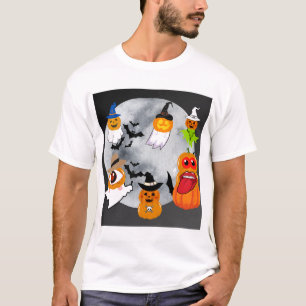 Camiseta 6 caracteres de halloween