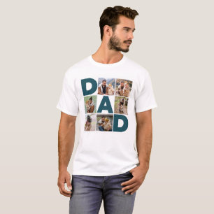Camiseta 6 Collages de fotos Feliz Día del Padre papá