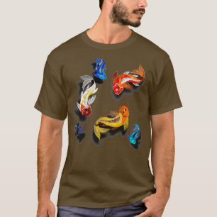 Camiseta 6 coloridas carpas de Koi