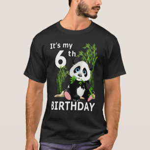 Camiseta 6 Cumpleaños 6 Años Fiesta Animal Panda 7