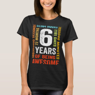 Camiseta 6 cumpleaños 6 años vintage retro 72 meses