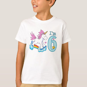Camiseta 6° cumpleaños del arcoiris de Unicornio