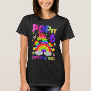 Camiseta 6 cumpleaños Fidget Toy Pop It Chica de cumpleaños
