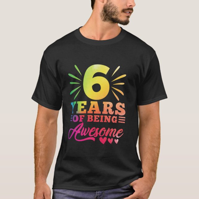 Camiseta 6 Cumpleaños Tye 6 Años chica Año de Bei (Anverso)