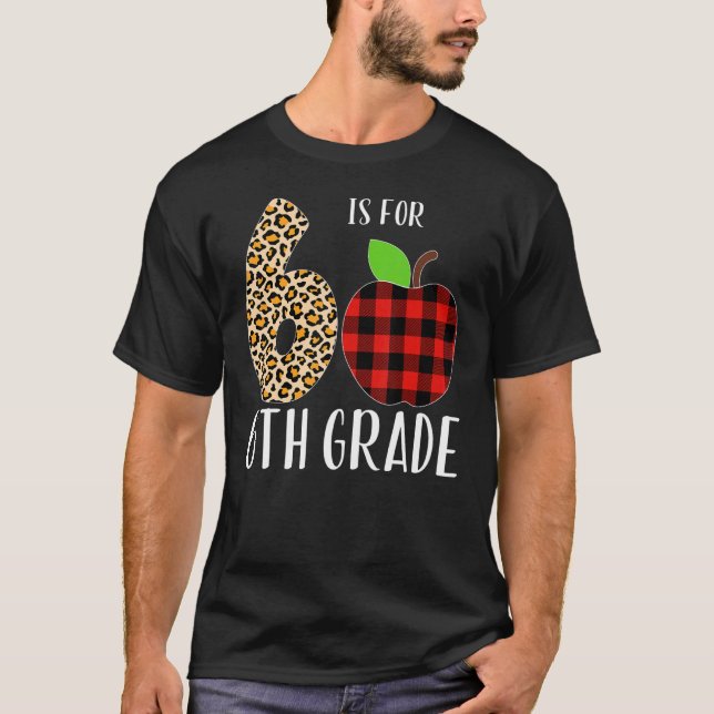 Camiseta 6 Es Para El Profesor De 6º Grado Leopard Buffalo  (Anverso)