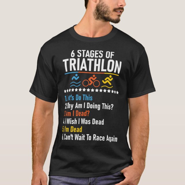 Camiseta 6 Etapas De La Bi De Natación De Triatlón (Anverso)