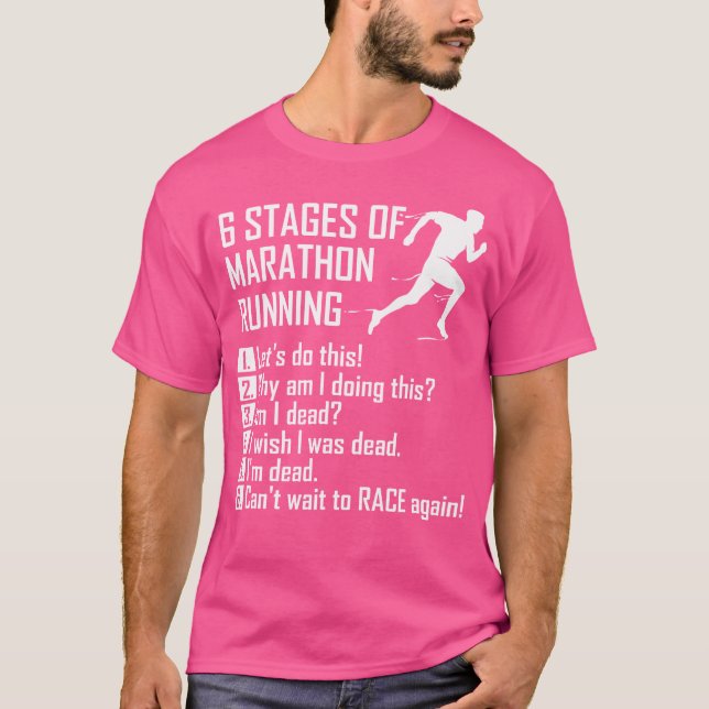 Camiseta 6 Etapas De La Carrera De Maratón (Anverso)