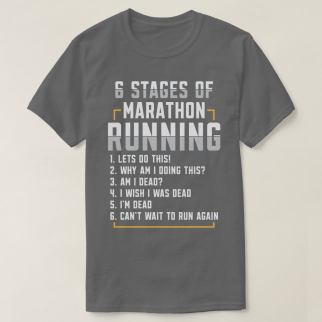 Camiseta 6 Etapas De Marathon Runner Marathon Appar (Diseño del anverso)